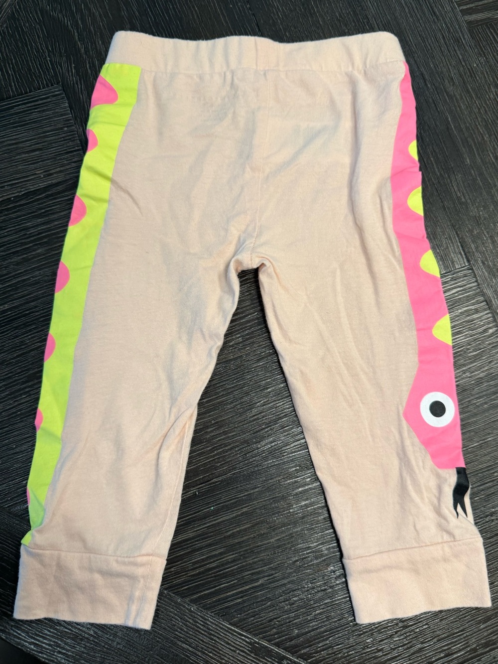 NWOT Stella McCartney Pink Cream Leggings my with Neon Lime & Pink Monster